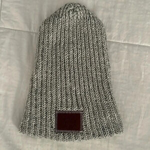Love Your Melon winter hat white speckled beanie hat gray